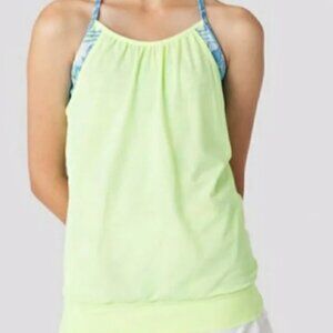 EC Ivivva Fluorescent Yellow Double Dutch Tank Top over Oilspill Layer S…